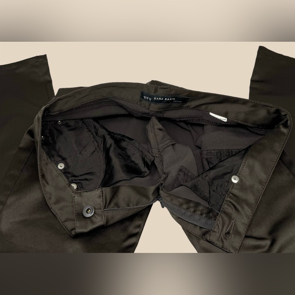 🛍️SALE🛍️ Zara Basic Satin Jeans / Pants / Trousers (Brown) - Picture 13 of 16